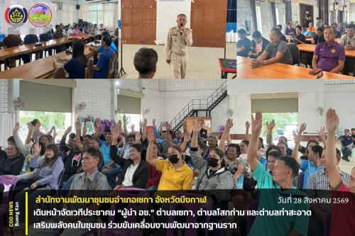  สพอ.เซกา เดินหน้าจัดเวทีประชาคม “ผู้นำ อช.” ตำบลเซกา, ตำบลโสกก่าม และตำบลท่าสะอาด เสริมพลังคนในชุมชน ร่วมขับเคลื่อนงานพัฒนาจากฐานราก